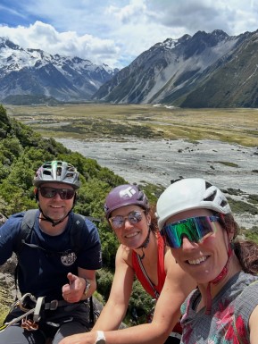 🧗♂️✨ A perfect day on the rock! Today we got up on the slabs at Red Arête — one of Aoraki / Mount Cook’s classic multi-pitch climbs at the Sebastopol Bluffs.
This route is a real gem — about ~90 m of grade 14 slab and arete climbing spread over 3–4 pitches of fun, technical movement on solid red greywacke. It’s the kind of line that makes you feel like you’re actually climbing — committing, scenic, and unforgettable with views across the Southern Alps. 
🧗♀️ **Why it’s a classic:**
⭐️ Multi-pitch goodness — perfect for practising belays, rope management, and movement on real rock. 
⭐️ Historic roots — reputedly first soloed by legendary NZ mountaineer Tom Fyfe in the 1890s as preparation for the first ascent of Aoraki / Mt Cook — a cool bit of Kiwi climbing heritage right on our doorstep. 
⭐️ Accessible exposure — easy to approach from Mt Cook Village, steeped in alpine character, and an awesome introduction to longer rock climbs in a big mountain setting. 
This route is a firm favourite on our Mountaineering Skills Courses — a great place to build confidence, learn multi-pitch techniques, or just soak in that “are we really up here?!” feeling with epic mountain views.
👉 Swipe up / link in bio to learn more about our Intensive Mountaineering Skills Course where climbs like this are part of the journey
➡️ https://alpinerecreation.com/new-zealand-alpine-climbing-mountaineering-instruction-and-guided-ascents/mountaineering-skills-and-alpine-climbing-courses/intensive-mountaineering-skills-course
We also offer bespoke private climbing instruction — just ask us!
Who’s ready for the next pitch? 🏔️🔥
#ClimbingNZ #AorakiMountCook #RockClimbing #SebastopolBluffs #MountaineeringSkills - 🧗♂️✨ A perfect day on the rock! 4