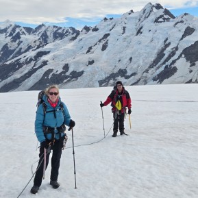 🏔️❄️ Just back from our latest Mount Cook Glaciers Trek — we spent four days deep in the heart of Aoraki / Mount Cook National Park — travelling roped across the Tasman Glacier, weaving through icefalls, crevasses, and exploring surreal blue ice features. This isn’t a quick heli-drop experience… it’s the real deal. 
Days were all about movement and learning — crampons biting into firm snow, ice axes in hand, and building confidence as a rope team navigating crevasses and alpine terrain. Nights were spent high in the mountains at Tasman Saddle Hut, surrounded by New Zealand’s highest peaks and endless snowfields. 
Add in perfect weather, golden sunsets, and that feeling of being completely immersed in the alpine… it doesn’t get much better.
If you’re ready to step beyond tramping and into true glacier travel — this is it.
📸 T. Robertson
🔗 https://alpinerecreation.com/new-zealand-alpine-hikes-trekking-and-snowshoeing/new-zealand-glacier-hikes-and-treks/mount-cook-glaciers-trek
#AorakiMountCook #GlacierTrek #NZAlps #AlpineAdventure #TasmanGlacier - 🏔️❄️ Just back from our latest Mount Cook Glaciers Trek — we spent four days deep in the heart of Aoraki / Mount Cook National Park — travelling roped across the Tasman Glacier, weaving through icefalls, crevasses, and exploring surreal blue ice features. 4