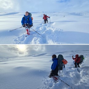 Stunning photos from guide @biaboucinhas from the hike out from Rex Simpson Hut 2 days ago — so much snow!!
What normally takes 3 hours, took 9 as they had to dig their way through waist deep snow drifts ❄️❄️❄️
#TekapoSnow #RexSimpsonHut #WinterIsHere #Snowshoeing #WinterAdventures - Stunning photos from guide @biaboucinhas from the hike out from Rex Simpson Hut 2 days ago — so much snow!! 1