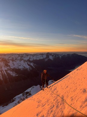 What a start to the alpine climbing season! Six magical days up high with Christoff from Germany, soaking up a dream weather window and kicking things off in style.
We sharpened the tools with some skills days on ANZAC Peaks and Glacier Dome, then set our sights on the big one. Aoraki put up a real fight — bullet-hard ice turned us around just shy of the summit — but a spectacular sunrise spilling over Mount Tasman made every swing and step worth it.
After a well-earned rest day at Plateau Hut (plus plenty of yarns with great crew), we snuck in a final mission: an ascent of Dixon Peak to wrap up the trip before catching the heli down.
Alpine climbing at its best — long days, firm conditions, the best weather window in months, big grins. Top time in the mountains! 🏔️✨
📸 @millermountainguides
#AorakiMountCook #DixonPeak #NZMountains #AlpineClimbing #PlateauHut #SouthernAlps #GuideLife #ClimbNZ #Mountaineering #Aoraki #Alpinism #ChasingSunrise #AlpineRecreation #WeAreIFMGA - What a start to the alpine climbing season! 9